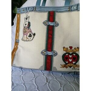 Brighton | In Love We Trust/Queen Of Hearts Large Canvas Tote Bag